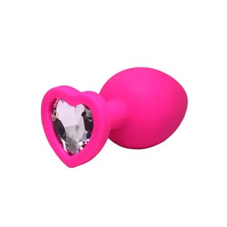 Pink small heart-shaped butt plug with white crystal Fantasy - Boys of Toys Sp. z. o.o. (dystrybutor)