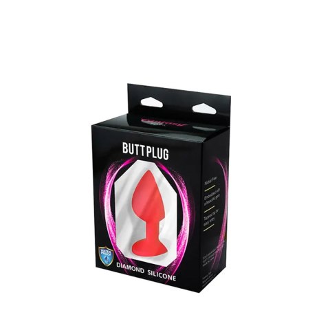 Red medium butt plug with white crystal Fantasy - Boys of Toys Sp. z. o.o. (dystrybutor)
