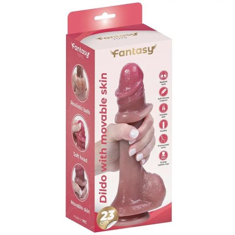 Silicone dildo with foreskin and realistic testicles 23 cm Fantasy - Boys of Toys Sp. z. o.o. (dystrybutor)