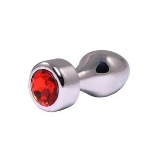 Silver Butt Plug with Red Diamond Fantasy - Boys of Toys Sp. z. o.o. (dystrybutor)