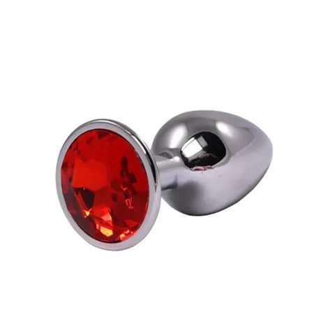 Silver Large Butt Plug with Red Diamond Fantasy - Boys of Toys Sp. z. o.o. (dystrybutor)