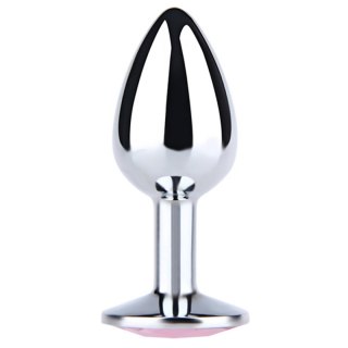 Silver Medium Butt Plug with Pink Diamond Fantasy - Boys of Toys Sp. z. o.o. (dystrybutor)
