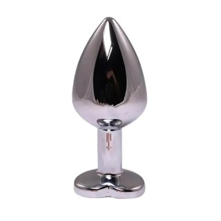 Silver medium heart-shaped butt plug with pink crystal Fantasy - Boys of Toys Sp. z. o.o. (dystrybutor)