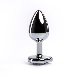 Silver medium heart-shaped butt plug with white crystal Fantasy - Boys of Toys Sp. z. o.o. (dystrybutor)