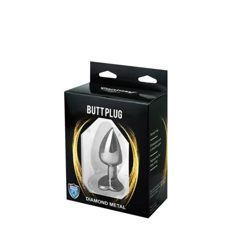 Silver medium heart-shaped butt plug with white crystal Fantasy - Boys of Toys Sp. z. o.o. (dystrybutor)