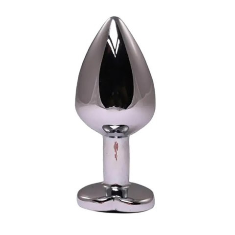 Silver small heart-shaped butt plug with black crystal Fantasy - Boys of Toys Sp. z. o.o. (dystrybutor)