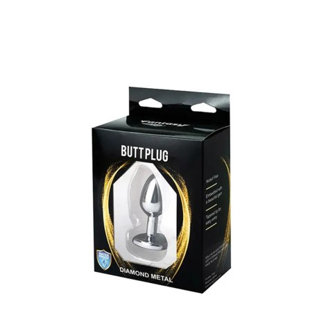 Silver small heart-shaped butt plug with black crystal Fantasy - Boys of Toys Sp. z. o.o. (dystrybutor)