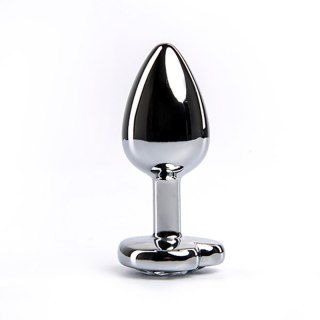 Silver small heart-shaped butt plug with white crystal Fantasy - Boys of Toys Sp. z. o.o. (dystrybutor)