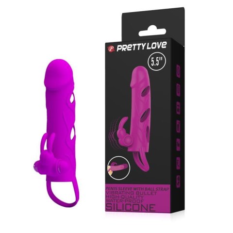 PRETTY LOVE - PENIS SLEEVE WITH BALL STRAP vibration PURPLE Baile - Boys of Toys Sp. z. o.o. (dystrybutor)