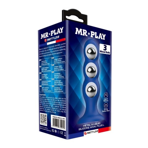 Mr. Play Metal & Liquid Silicone Anal Plug with 3 Metal Balls Baile - Boys of Toys Sp. z. o.o. (dystrybutor)