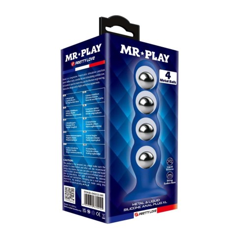 Mr. Play Metal & Liquid Silicone Anal Plug with 4 Metal Balls Baile - Boys of Toys Sp. z. o.o. (dystrybutor)