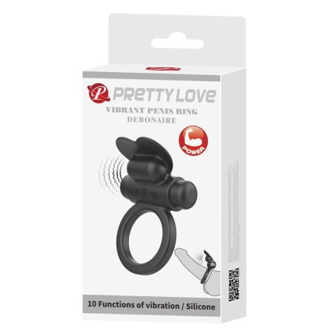PRETTY LOVE - VIBRANT PENIS RING DEBONAIRE Black, 10 vibration functions Baile - Boys of Toys Sp. z. o.o. (dystrybutor)