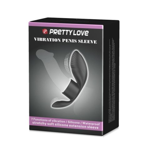 PRETTY LOVE - Vibration Penis Sleeve 7 FUNCTIONS BLACK Baile - Boys of Toys Sp. z. o.o. (dystrybutor)