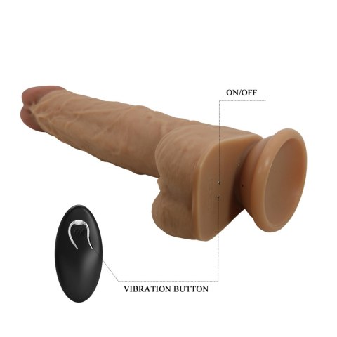 PRETTY LOVE - Jonathan 8,3'' Light Brown, 3 vibration functions Thrusting Wireless remote control Baile - Boys of Toys Sp. z. o.o. (dystrybutor)