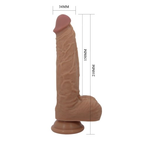 PRETTY LOVE - Jonathan 8,3'' Light Brown, 3 vibration functions Thrusting Wireless remote control Baile - Boys of Toys Sp. z. o.o. (dystrybutor)