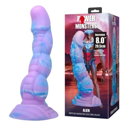 Power Monsters Alien - 20.5 cm Rippled Monster Silicone Dildo Baile - Boys of Toys Sp. z. o.o. (dystrybutor)