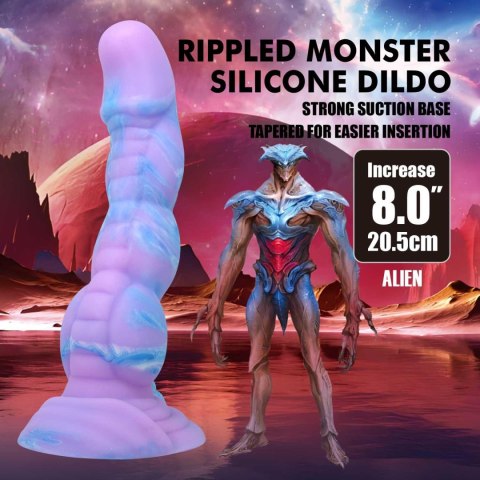 Power Monsters Alien - 20.5 cm Rippled Monster Silicone Dildo Baile - Boys of Toys Sp. z. o.o. (dystrybutor)