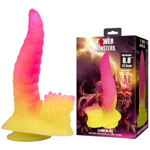 Power Monsters Flamebeast - 22.5 cm Rippled Monster Silicone Dildo Baile - Boys of Toys Sp. z. o.o. (dystrybutor)
