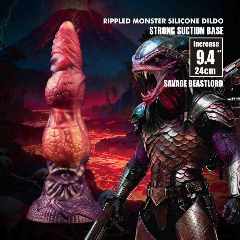 Power Monsters Savage Beastlord - 24 cm Rippled Monster Silicone Dildo Baile - Boys of Toys Sp. z. o.o. (dystrybutor)