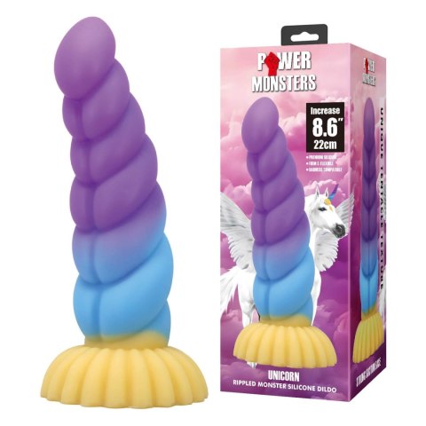 Power Monsters Unicorn - 22 cm Rippled Monster Silicone Dildo Baile - Boys of Toys Sp. z. o.o. (dystrybutor)