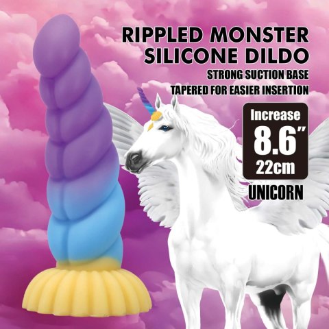 Power Monsters Unicorn - 22 cm Rippled Monster Silicone Dildo Baile - Boys of Toys Sp. z. o.o. (dystrybutor)