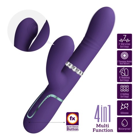 PRETTY LOVE - Mariana dark purple, 7 vibration functions, 7 thrusting settings, 4 rolling functions,4 nodding functions Baile - Boys of Toys Sp. z. o.o. (dystrybutor)