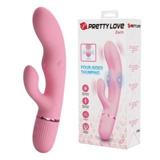 Pretty Love Zach Four-Sided Thumping Rabbit Vibrator - Pink Baile - Boys of Toys Sp. z. o.o. (dystrybutor)