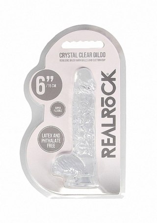 6"" / 15 cm Realistic Dildo With Balls - Transparent SHOTS