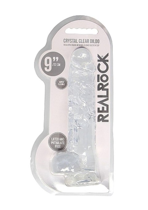 9"" / 23 cm Realistic Dildo With Balls - Transparent SHOTS