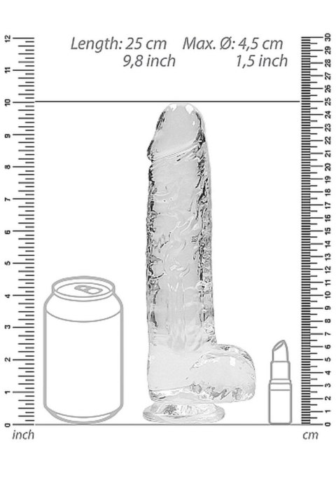 9"" / 23 cm Realistic Dildo With Balls - Transparent SHOTS