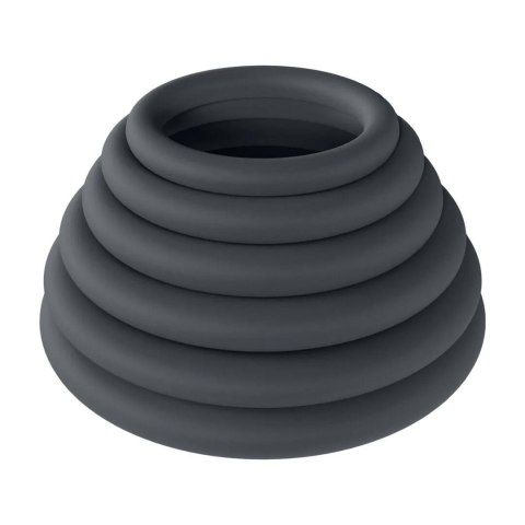 Classic Silicone Cockring Set of 6 - Black Levelz