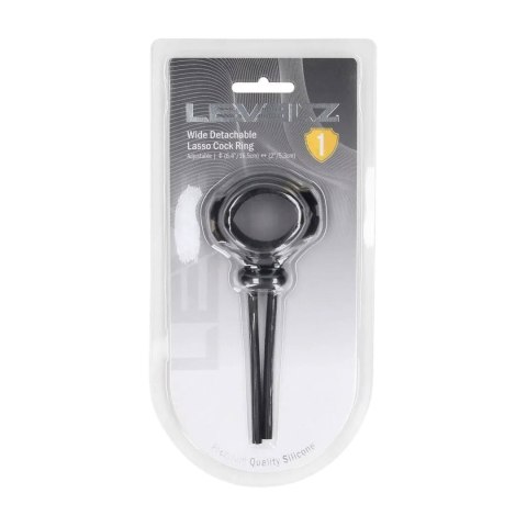 Detachable Wide Adjustable Silicone Lasso Cockring - 5mm - Black SHOTS
