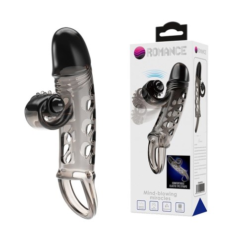 ROMANCE - Penis sleeve, TPE material,vibration, battery LR41*3, Black Baile - Boys of Toys Sp. z. o.o. (dystrybutor)