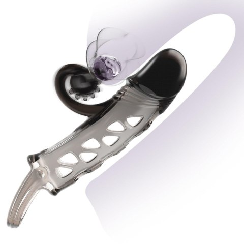 ROMANCE - Penis sleeve, TPE material,vibration, battery LR41*3, Black Baile - Boys of Toys Sp. z. o.o. (dystrybutor)