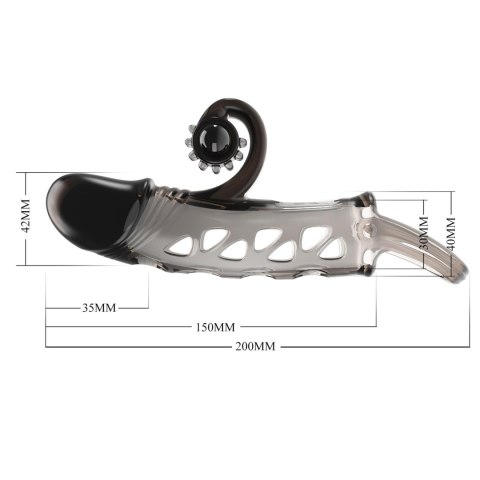 ROMANCE - Penis sleeve, TPE material,vibration, battery LR41*3, Black Baile - Boys of Toys Sp. z. o.o. (dystrybutor)