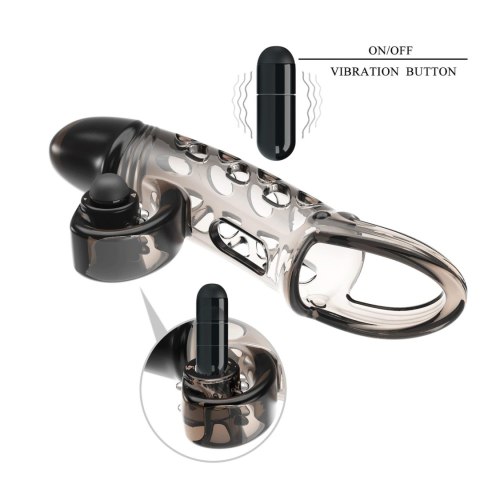 ROMANCE - Penis sleeve, TPE material,vibration, battery LR41*3, Black Baile - Boys of Toys Sp. z. o.o. (dystrybutor)