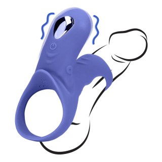 Vibrating Cockring with Clit Stimulation - Tamiya Blue SHOTS