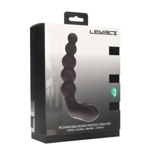 Vibrating Heating Bendable Tapping Beaded Silicone Prostate Stimulator - Black SHOTS