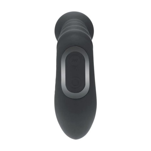Vibrating Heating Bendable Tapping Beaded Silicone Prostate Stimulator - Black SHOTS