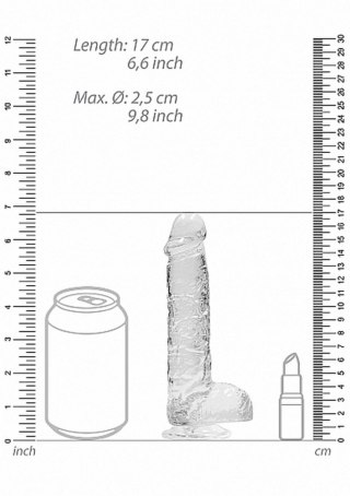 6"" / 15 cm Realistic Dildo With Balls - Transparent RealRock