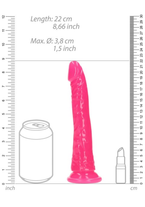 Dildo realistyczne RealRock z przyssawką świecące w ciemności 20 cm RealRock