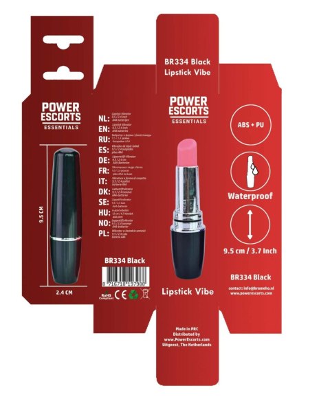 Lipstick Vibe - Discreet red lipstick vibrator black POWER ESCORTS