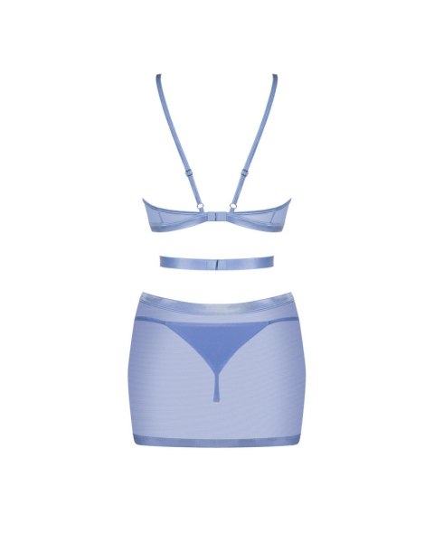 Transparentna błękitna sukienka Shaderi z stringami Obsessive M/L Obsessive