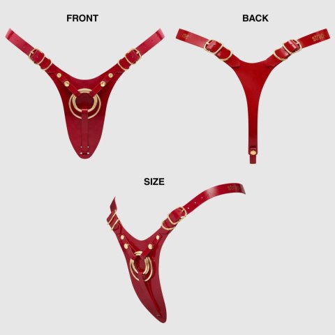 LEATHERETTE HARNESS FABULOUS - ONE SIZE - RED GLOSSY DORCELl - Lovely Planet