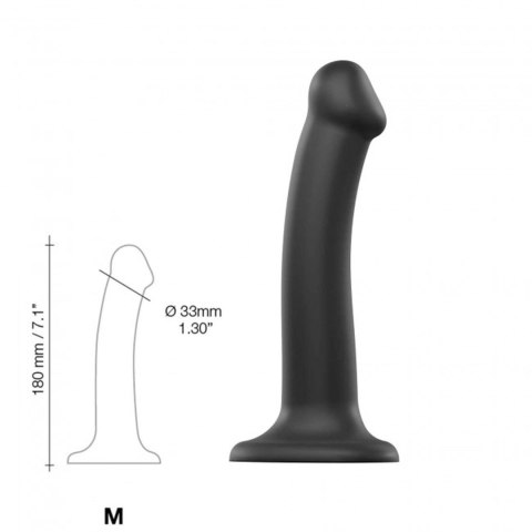 SEMI-REALISTIC DUAL DENSITY BENDABLE DILDO BLACK - M DORCELl - Lovely Planet