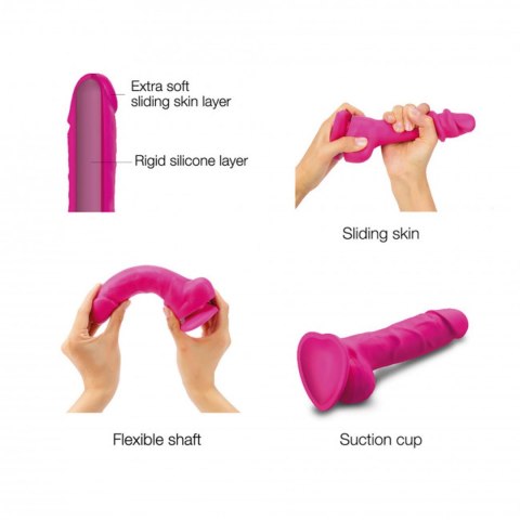 SLIDING SKIN REALISTIC DILDO FUCHSIA L DORCELl - Lovely Planet
