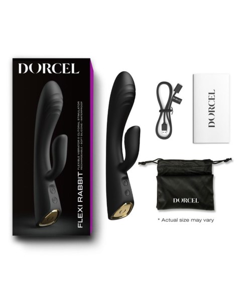 Wibrator króliczek Dorcel Flexi Rabbit elastyczny czarny 21 cm Dorcel