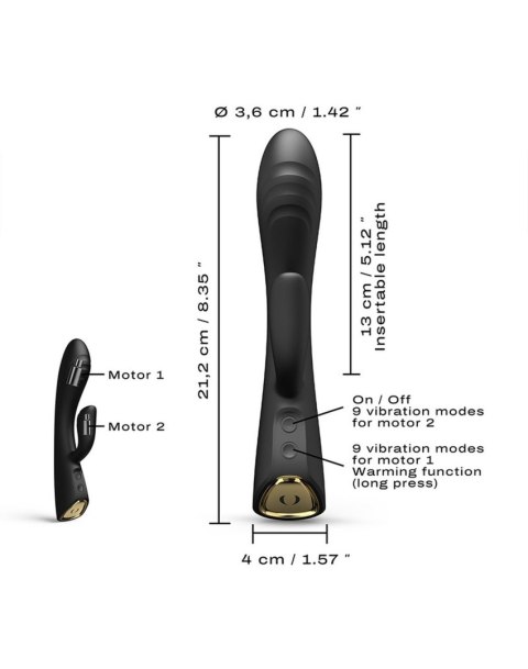Wibrator króliczek Dorcel Flexi Rabbit elastyczny czarny 21 cm Dorcel