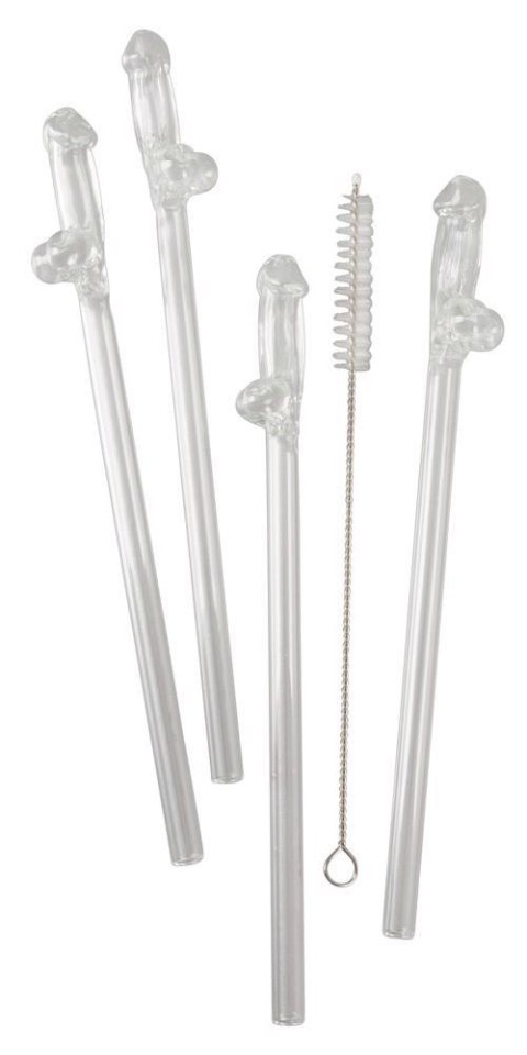 Glass Drinking Straw Willy x 4 ORION