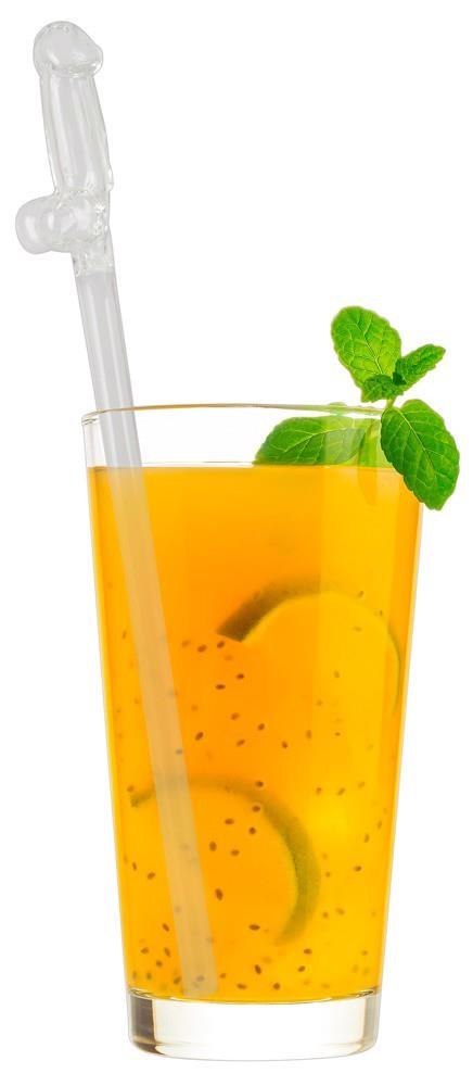 Glass Drinking Straw Willy x 4 ORION